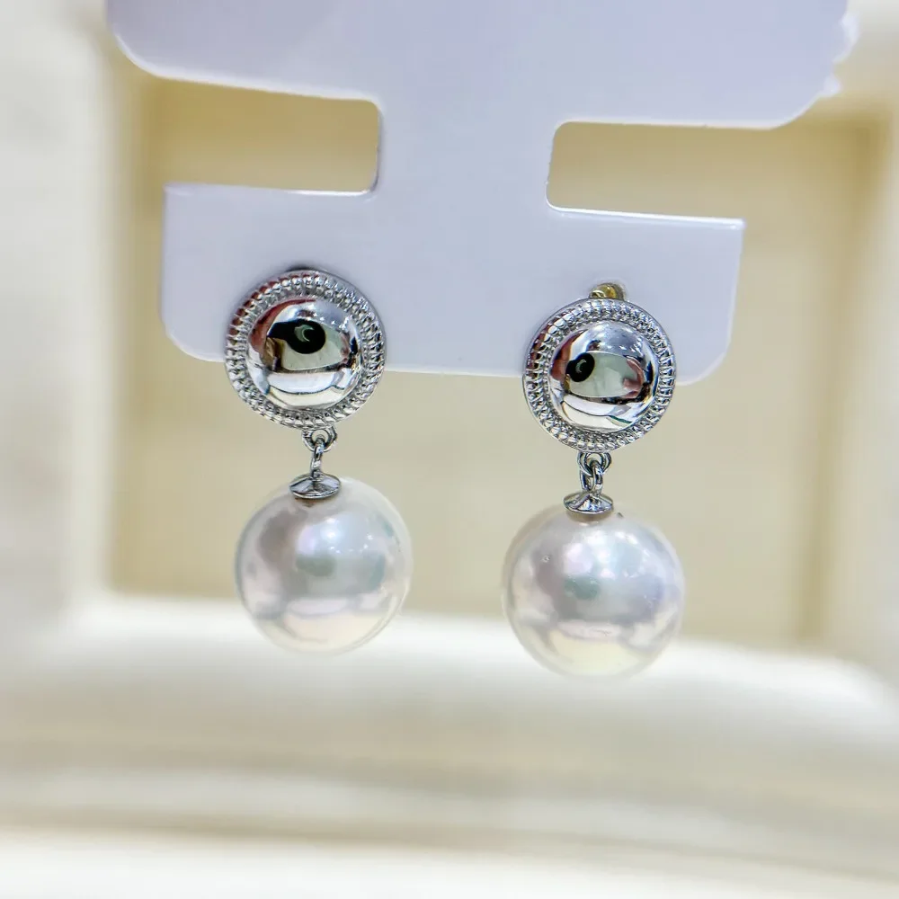 925 Silver Pearl Beads Stud Earrings Setting Base Diy Jewelry Making Findings&Components No Pearl E098