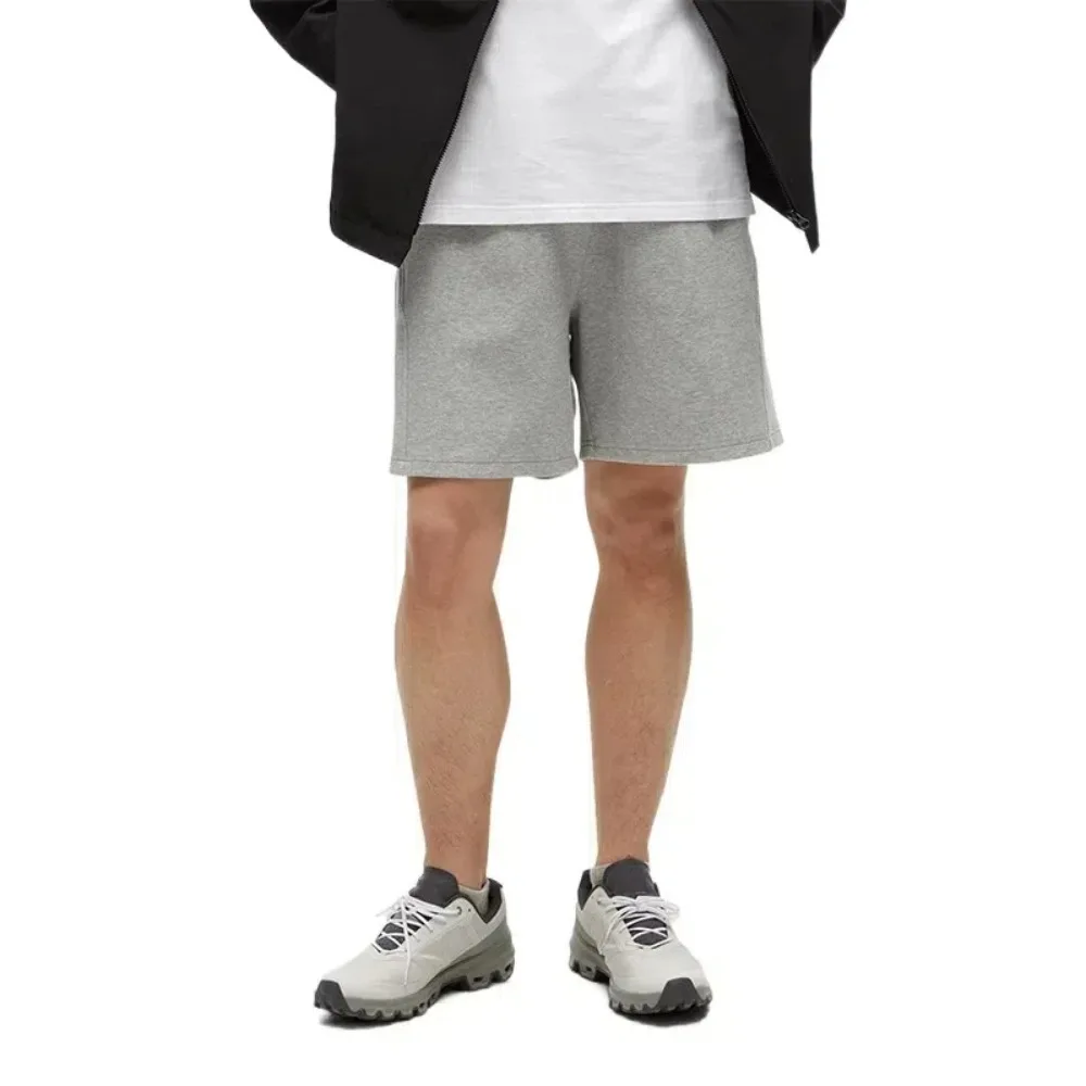 Pantaloncini semplici larghi a vita alta con lacci Pantaloni larghi a mezza gamba tinta unita Pantaloncini causali con coulisse sottile Uomo Maschio