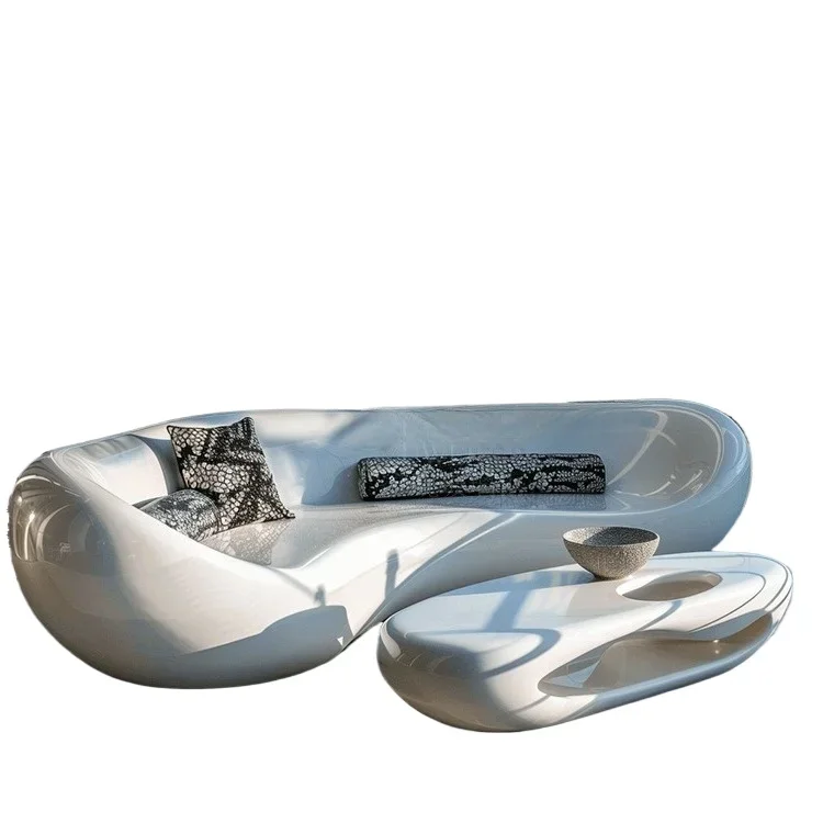 

FRP leisure chair villa hotel sofa coffee table combination Meichen seat outdoor balcony public leisure stool