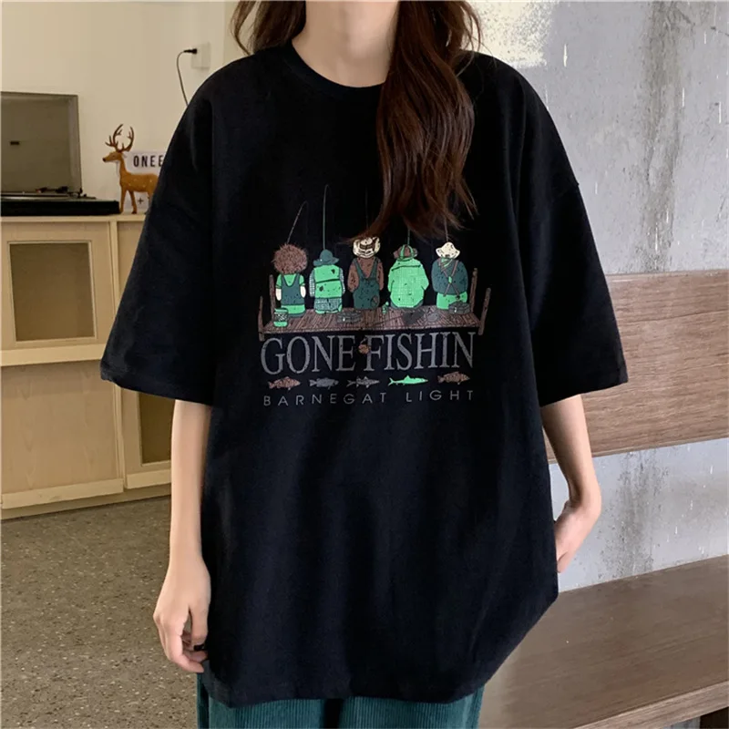 

2025 Summer New Design Short-sleeved T-shirt Men's and Women's Korean Version Retro Top Trendy Outdoor Riding