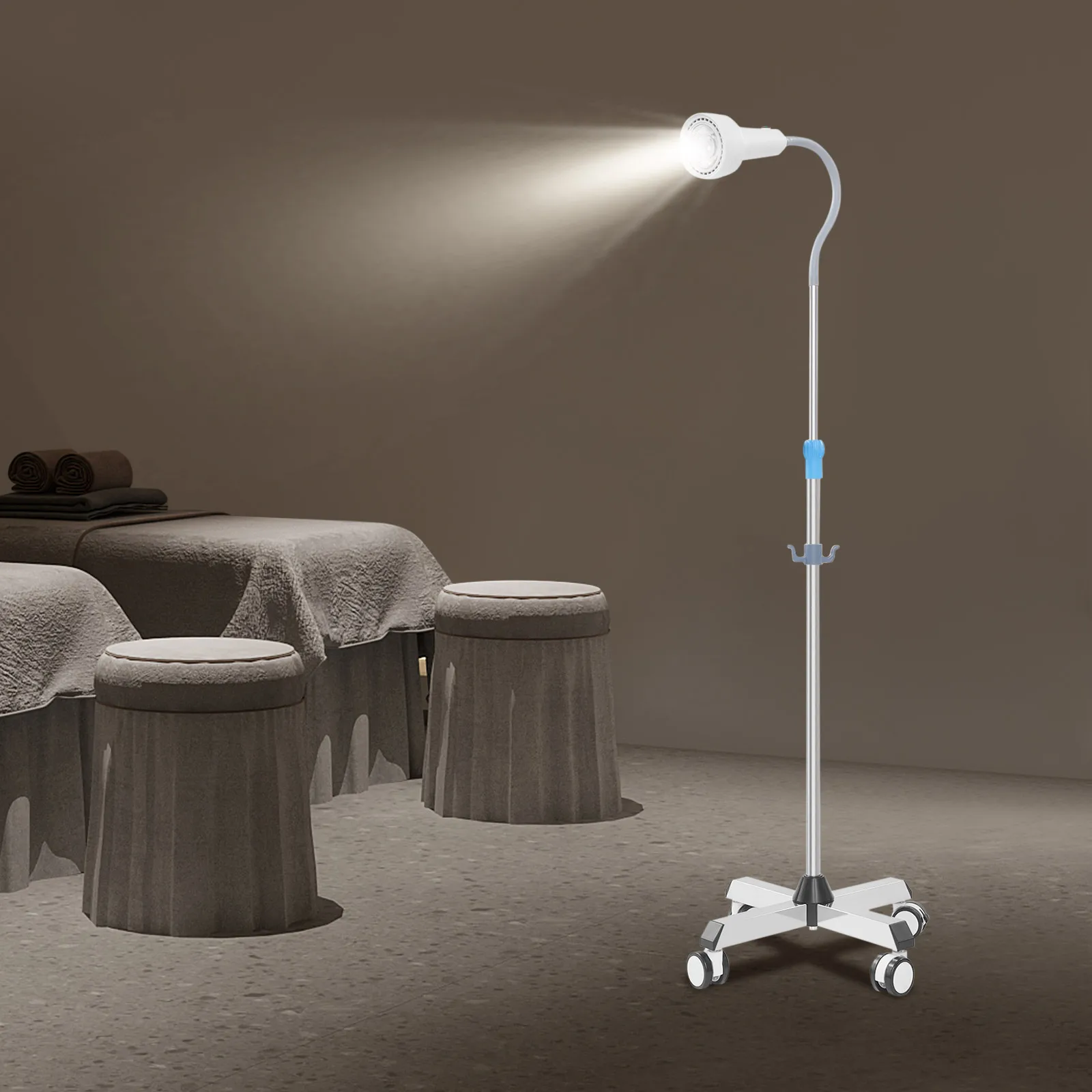 Examination Light, LED Dental Teeth Whitening Lamp with 65000LUX, Even and Bright Illumination for Surgery and Examination, Height Adjustable Floor Stand, 360° Rotatable Head, Energy Efficient, for Clinic Hospital Oral Care, US Plug