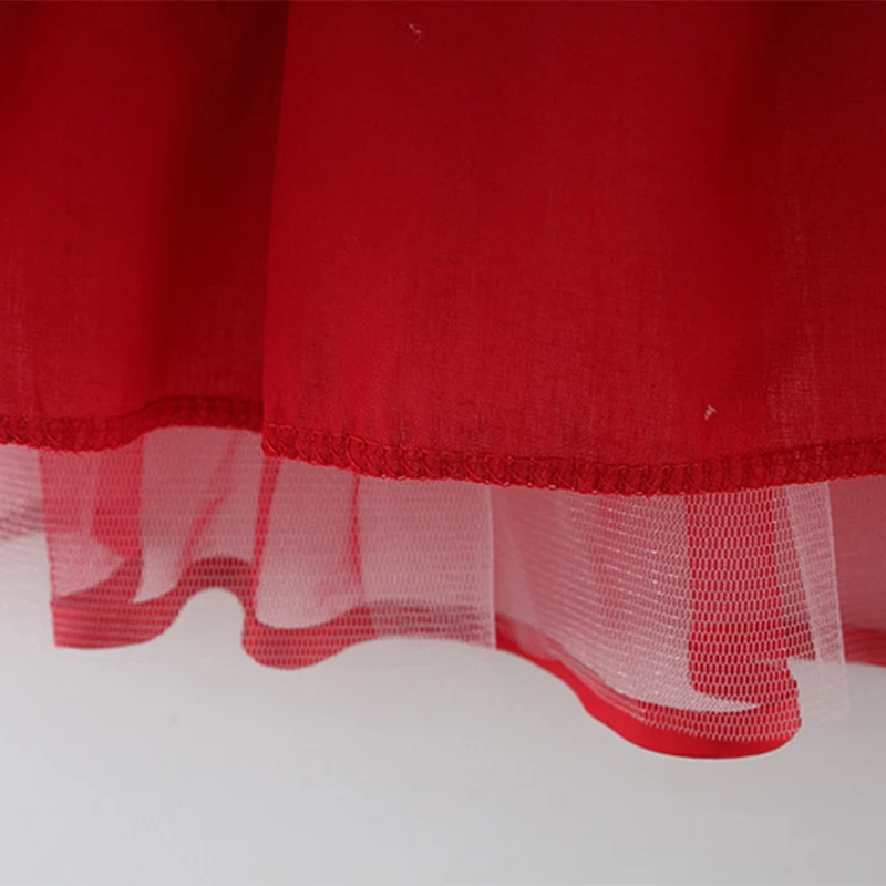 Baby Girl Dress Spring And Autumn Bowtie Mesh Girl Princess Dress Cute Red One Year Old Dress Girl Clothing