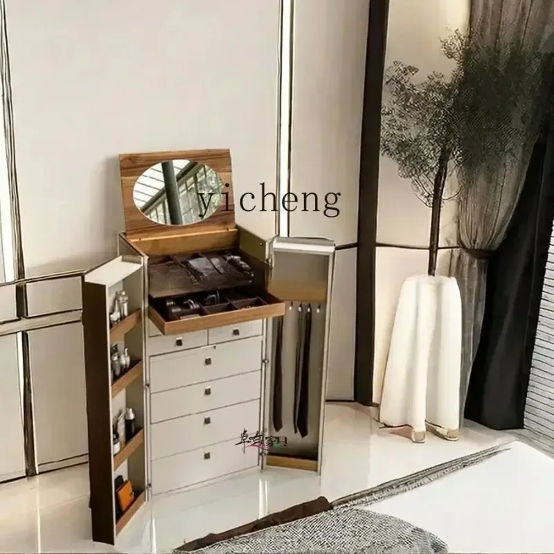 b9.21-Solid Wood Dresser Modern Bedroom Home New Creative Foldable Storage Jewelry Cabinet