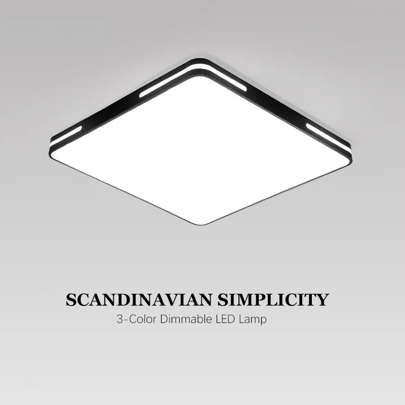 Modern LED Ceiling Light 2026 New Arrival, Square Flush Mount Lamp for Bedroom Living Room, Scandinavian Minimalist Style Indoor