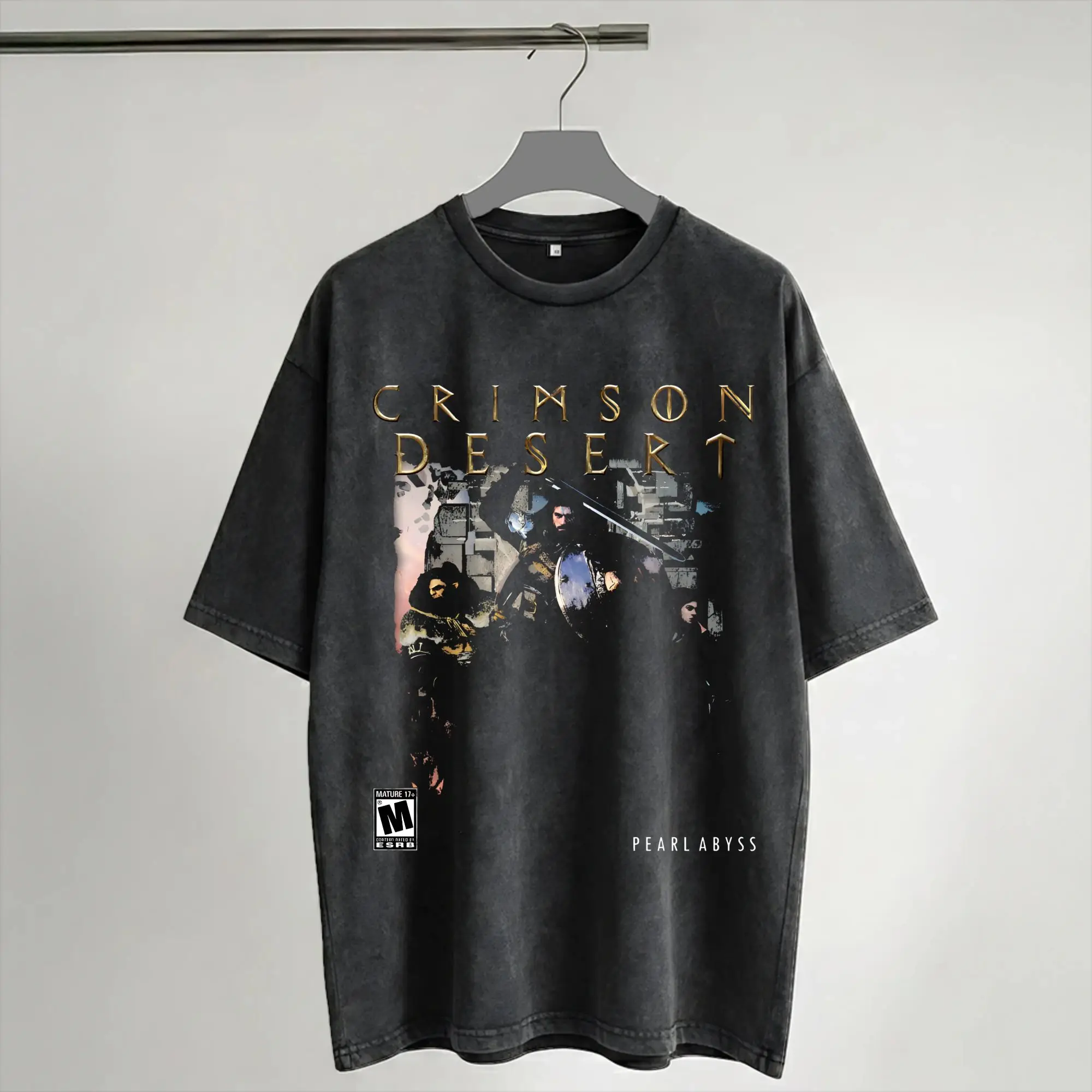 Pearl abyss crimson desert  Washed T Shirts Streetwear Hip Hop Vintage T-Shirts  Tees Tops Men Women Short Sleeve Oversize