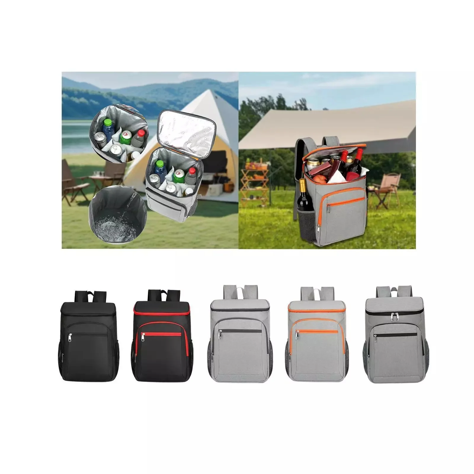 

Cooler Backpack Grocery Transport Lunch Backpack for Hiking Barbecue Outdoor