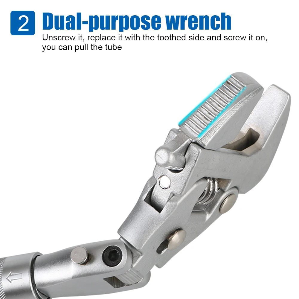 Chiave a cricchetto per utensili manuali 10 pollici 5 In 1 chiave a puleggia per manutenzione domestica chiave dinamometrica regolabile pieghevole a 180 gradi