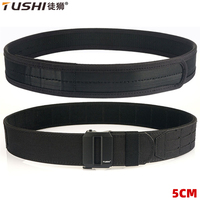 TUSHI Outdoor Hunting Men Tactical Belt Multi-Function Nylon Belt High Quality Marine Corps Automatically inner and outer Belt