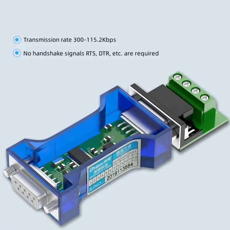 

2 шт. DTECH 300-115,2 кбит/с пассивный адаптер RS232 в RS485 конвертер связи