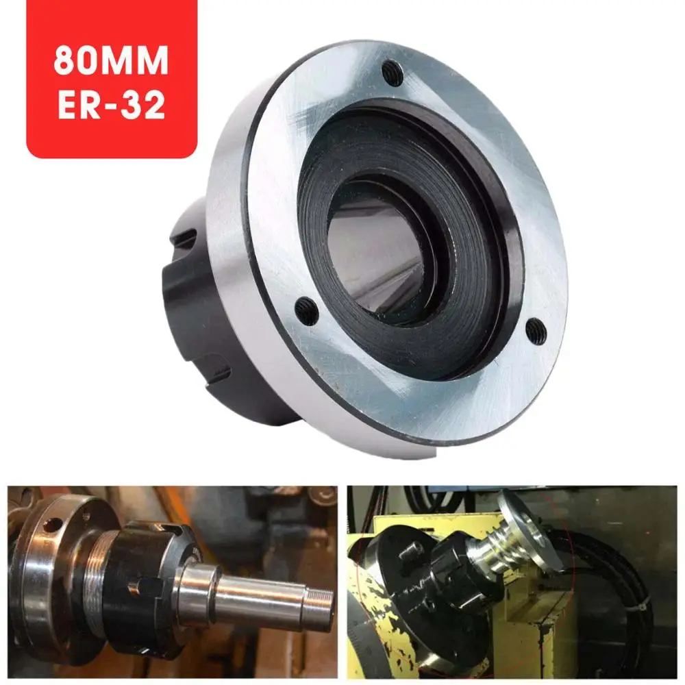 80mm ER-32 Black Collet Chuck 3901-5032 Compact Lathe Tool Tight Tolerance CNC Collect Chuck