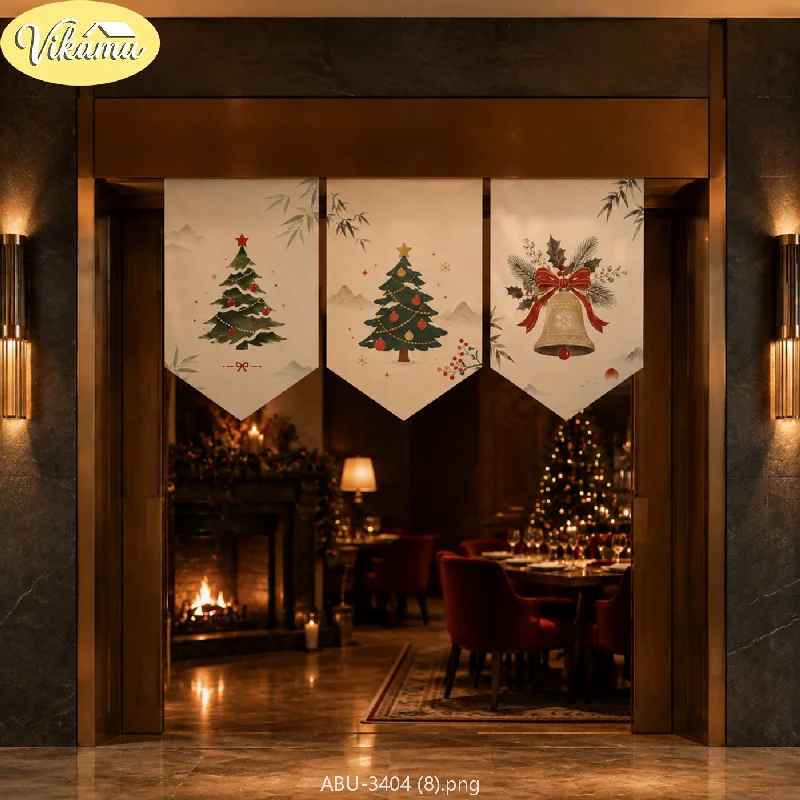 VIKAMA Christmas Colorful Music Tree Pennant Banner Headphone Red Blue Green Door Hanging Bedroom Living Room Dorm Home Decor