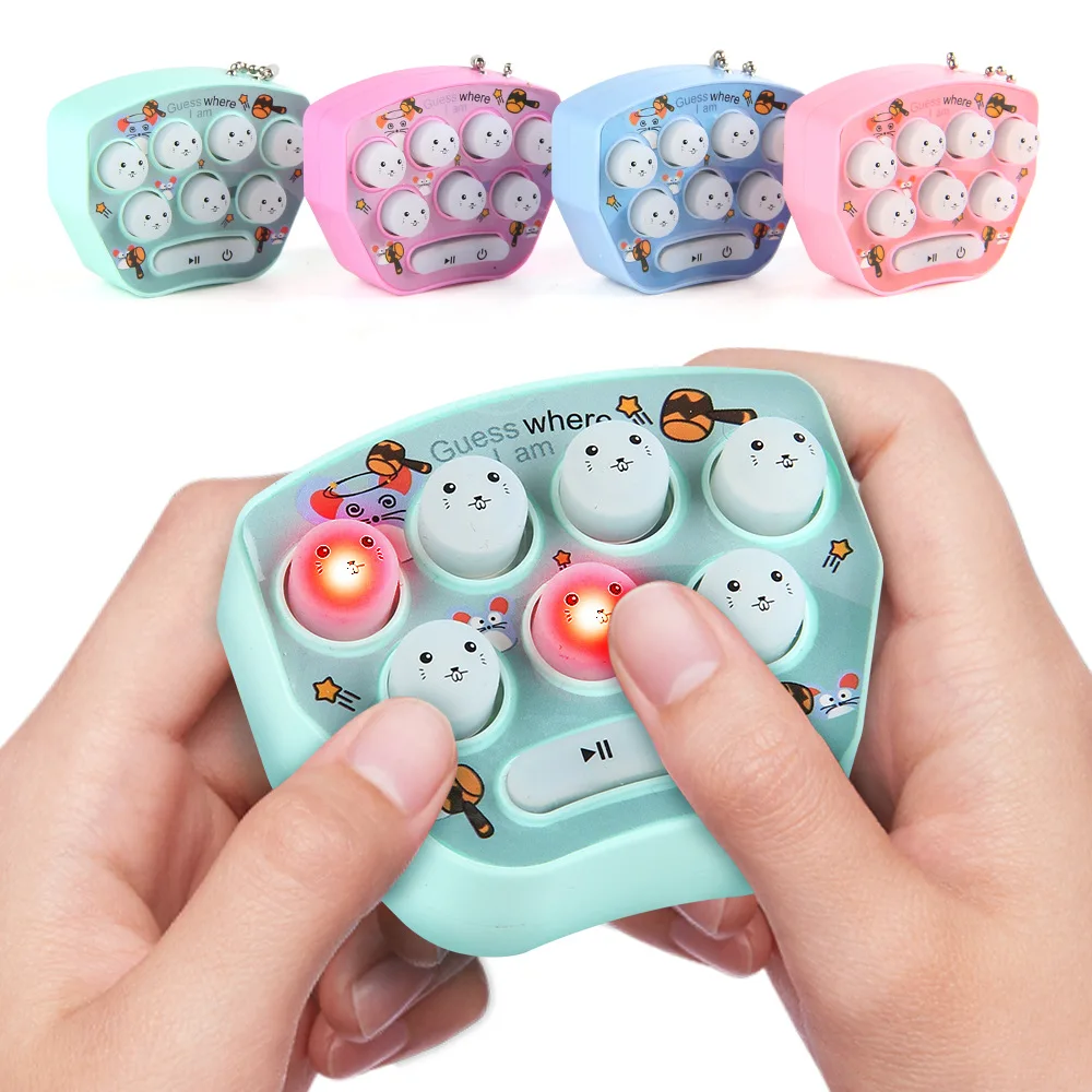 Cartoon Palmtop Squirrel Glowing Electronic Game Machine Cartoon Hanging Decoration Puzzle Toy for kids party game Birthday gift