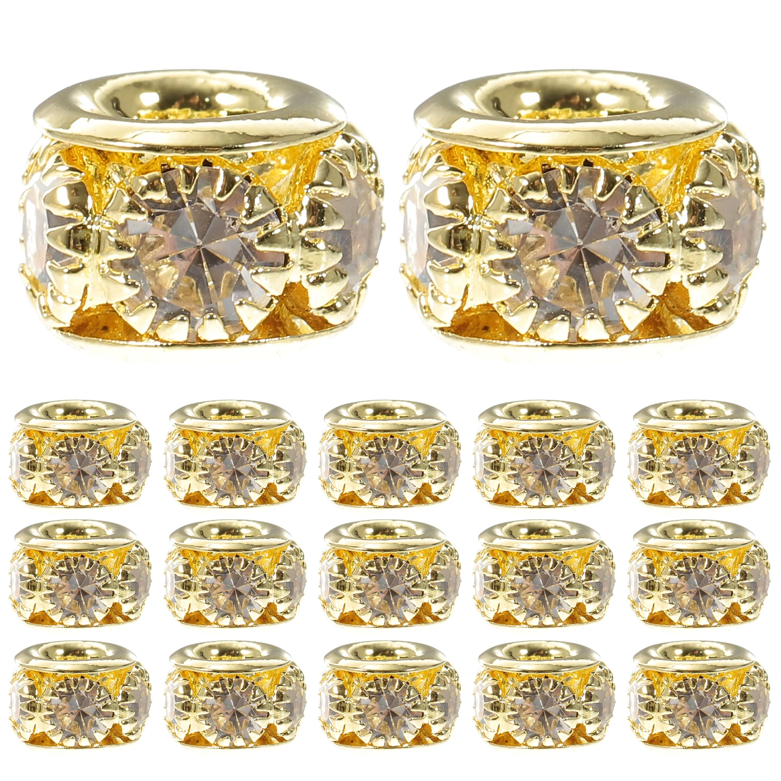 

100pcs Copper Rhinestones Spacer Beads Necklace Bracelet DIY Jewelry Making Smooth Round Edges Charm Projects Accessories Bead