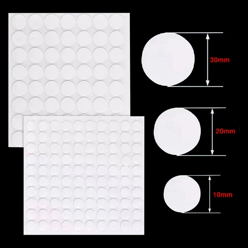 Póster adhesivo de doble cara, cinta de punto de pegamento transparente, cinta redonda de fijación fuerte, pegamento sin costuras, decoración de pasta para el hogar, 50/100 puntos