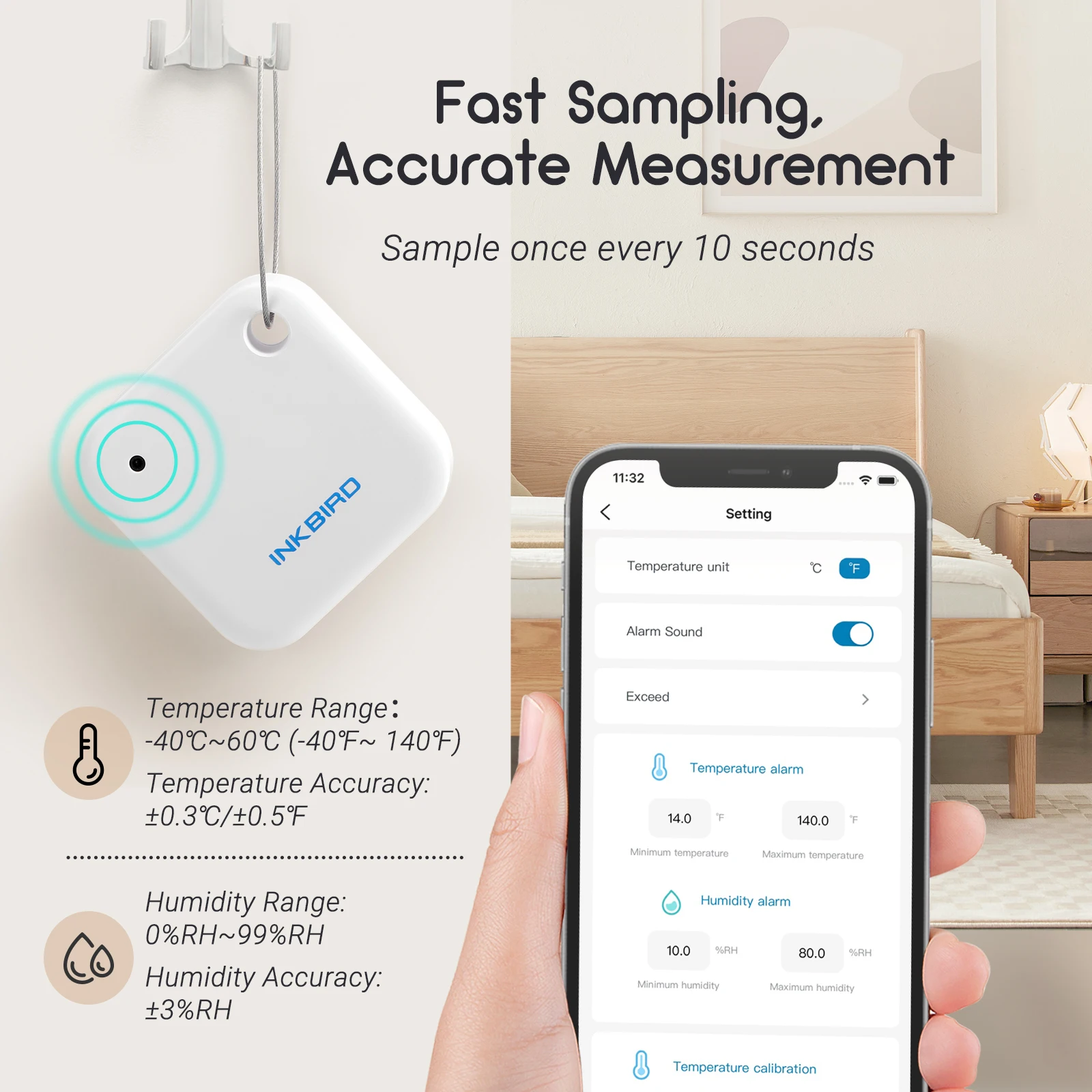 Incide stock clearance】set combinato di umidità e temperatura inkbird con 3 pezzi IBS-TH2 e Gateway Wifi digitale IBS-M2 per l\'home Office