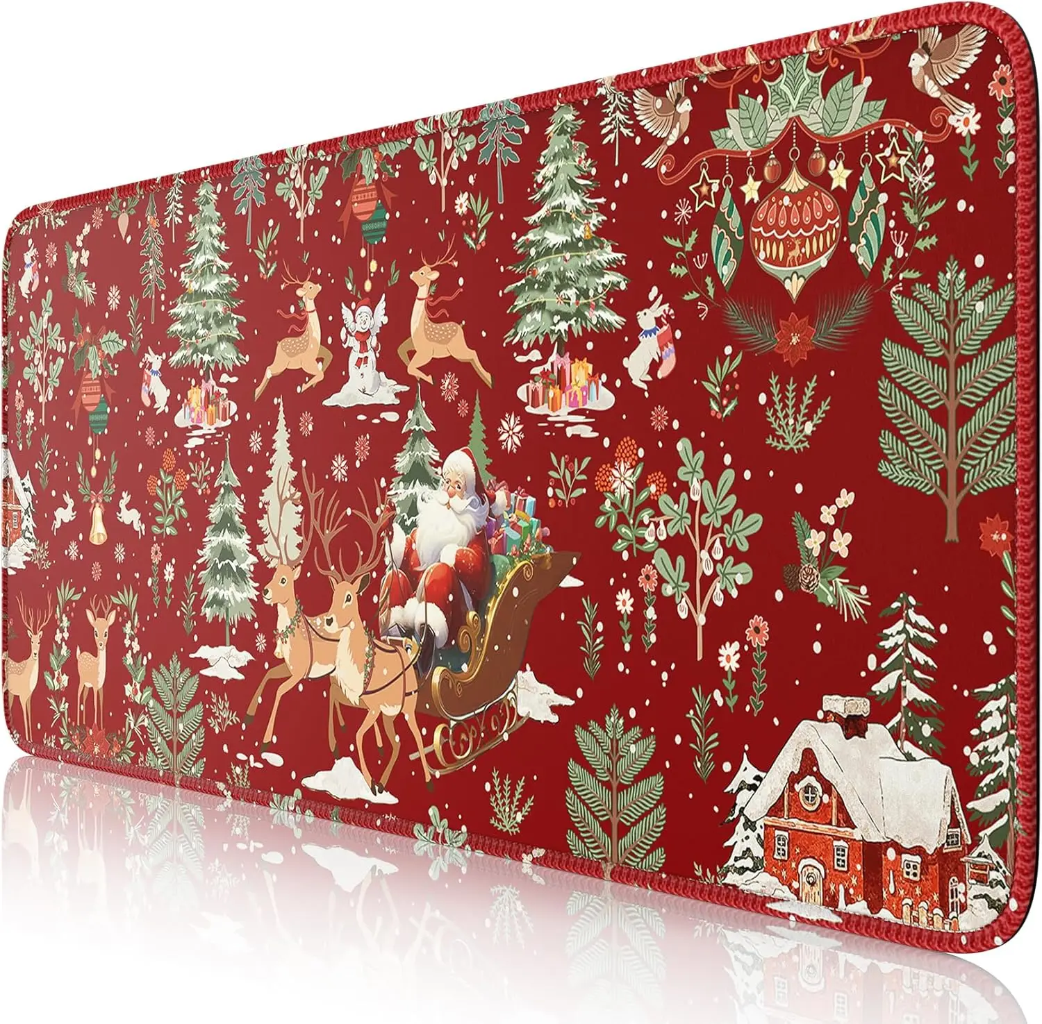 

Christmas Red Desk Mat Desktop Cute Desk-Pad XXL Large Mouse Pad Anti-Slip Big Mousepad Keyboard Pads MouseMat PC Accessories