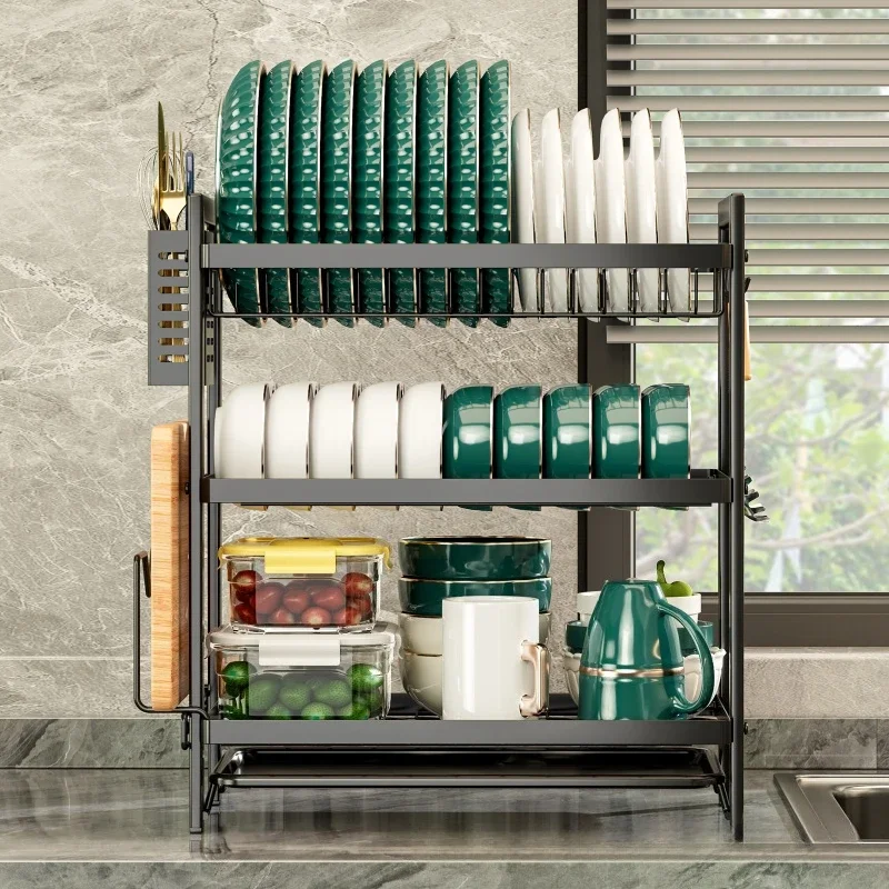 

New model Kitchen Dish Drain Rack Tableware Pot Lid Cutting Board Shelf Drain Basket Sink Tableware Storage Rack