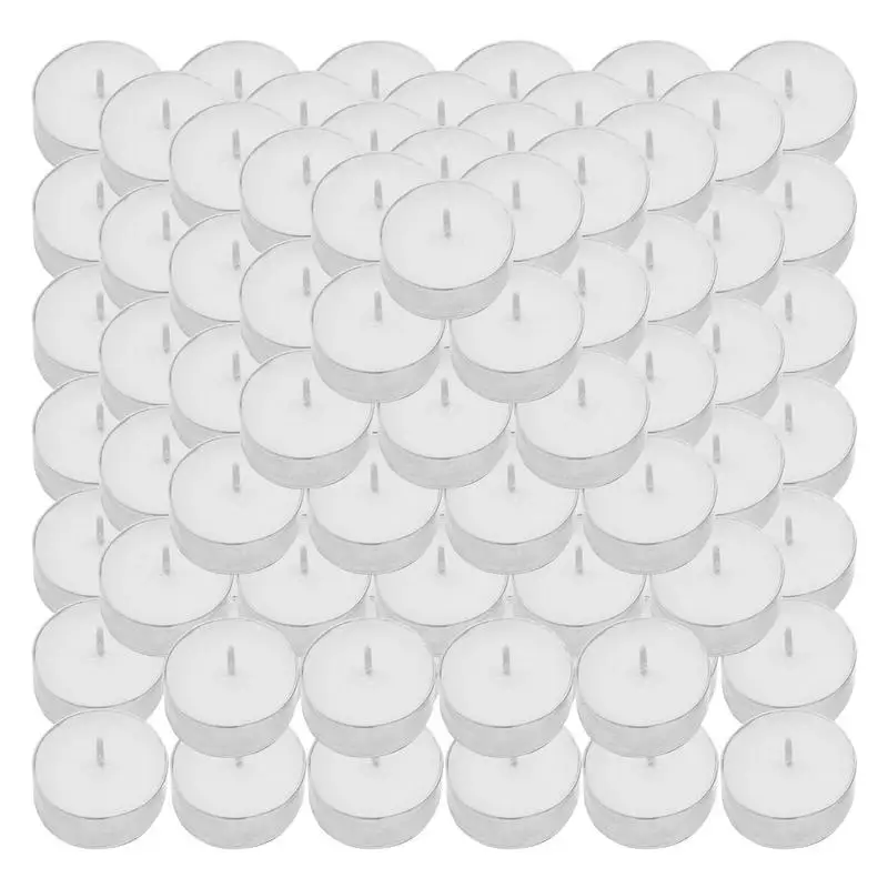 White Tea Light Candles 100 PCS 3 To 4-Hour Burn Time Candles Decorative Glow Unscented Paraffin Tealights Candles For Light Up