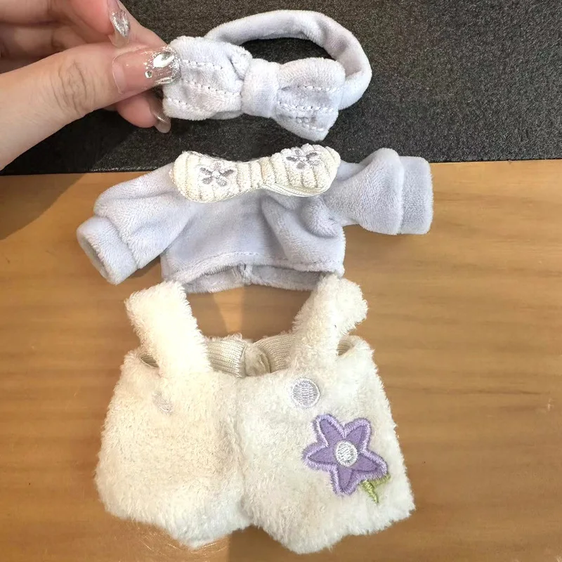 بيجامة قطيفة لطيفة لدمية الثعلب القطيفة من LinaBell مع مجموعة من 3 قطع من ملابس الدمى مع ربطة شعر #3