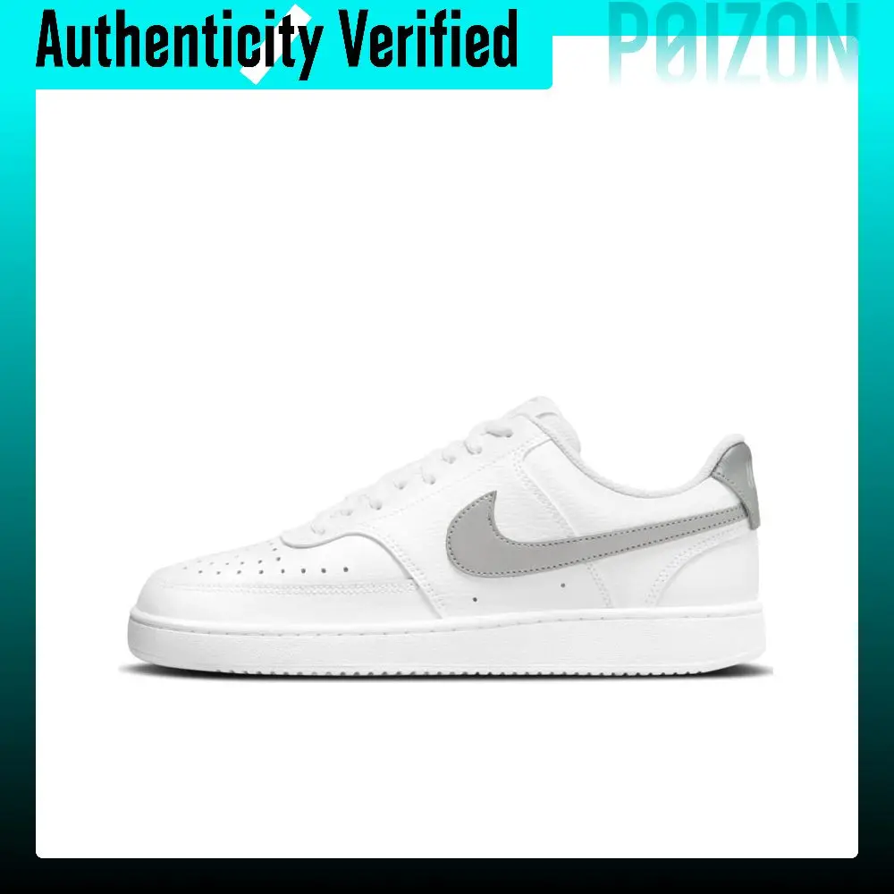 Nike Court Vision 1 Low Leather Abrasion Resistant Low top Skateboard Shoes Women's White Gray CD5434-111