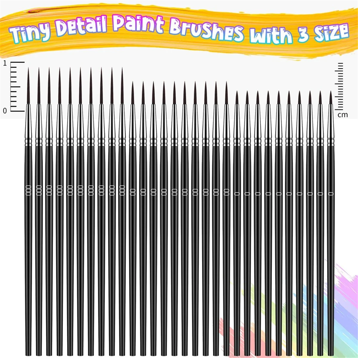 AA98 36 Pcs Detail Paint Brushes, Tiny Thin Paintbrushes Set for Artist Detailing, Small Brush for Miniature Model Watercolor