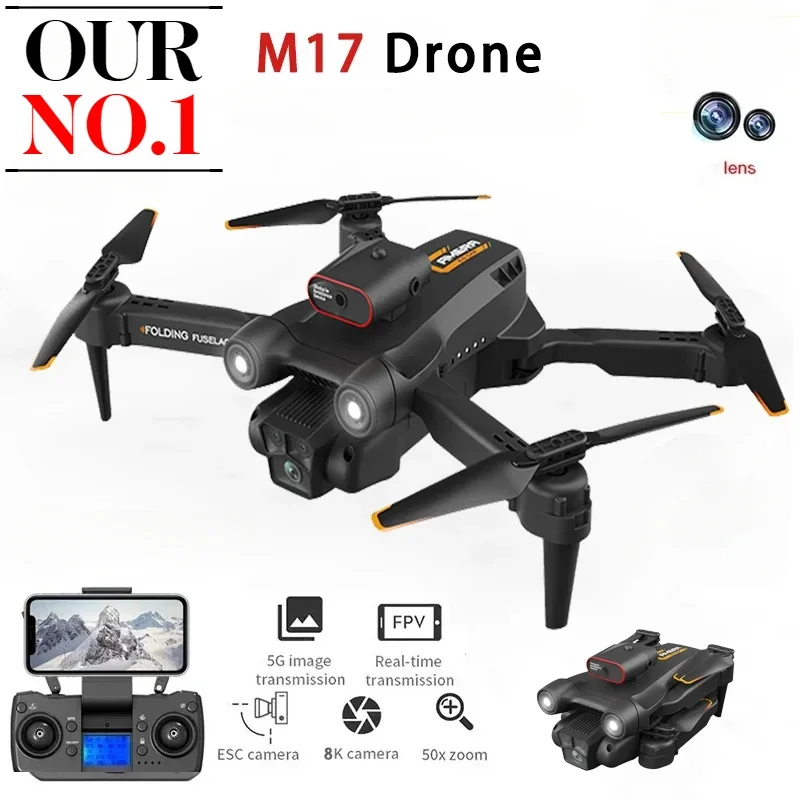 M17 Drone Professional 1080p High-Definition Three Camera 5G Optical Flow Positioning Aerial Photography Foldable RC Quadcopter