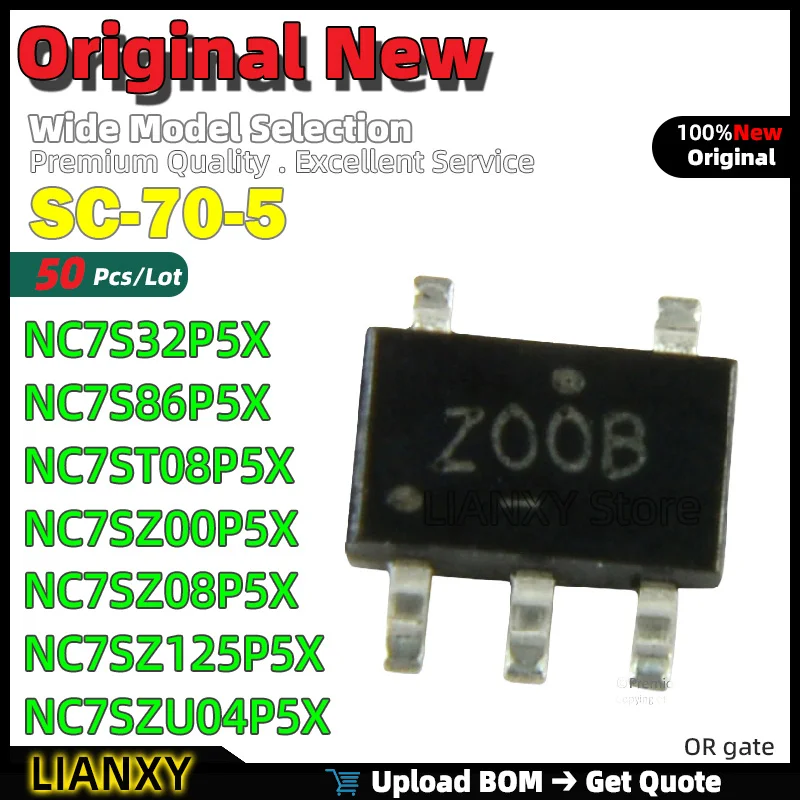 50pcs SC-70-5 NC7S32P5X NC7S86P5X NC7ST08P5X NC7SZ00P5X NC7SZ08P5X NC7SZ125P5X NC7SZU04P5X OR gate New Original
