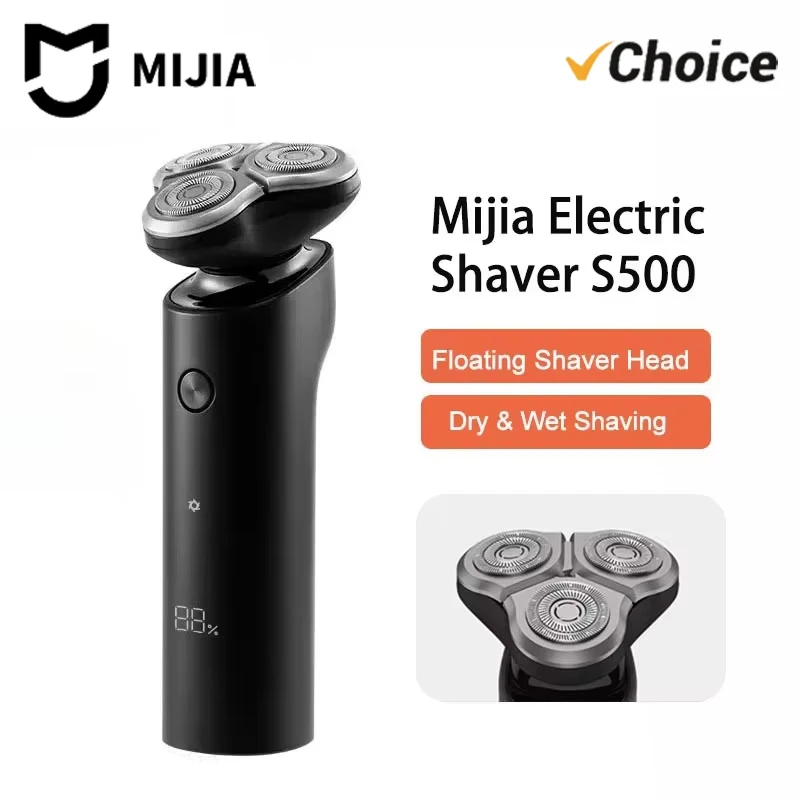 Original MIJIA S500 Electric Shaver Triple Blade Wet/Dry Beard Trimmer with Floating Head - Precision Shave Electric Razor Men's