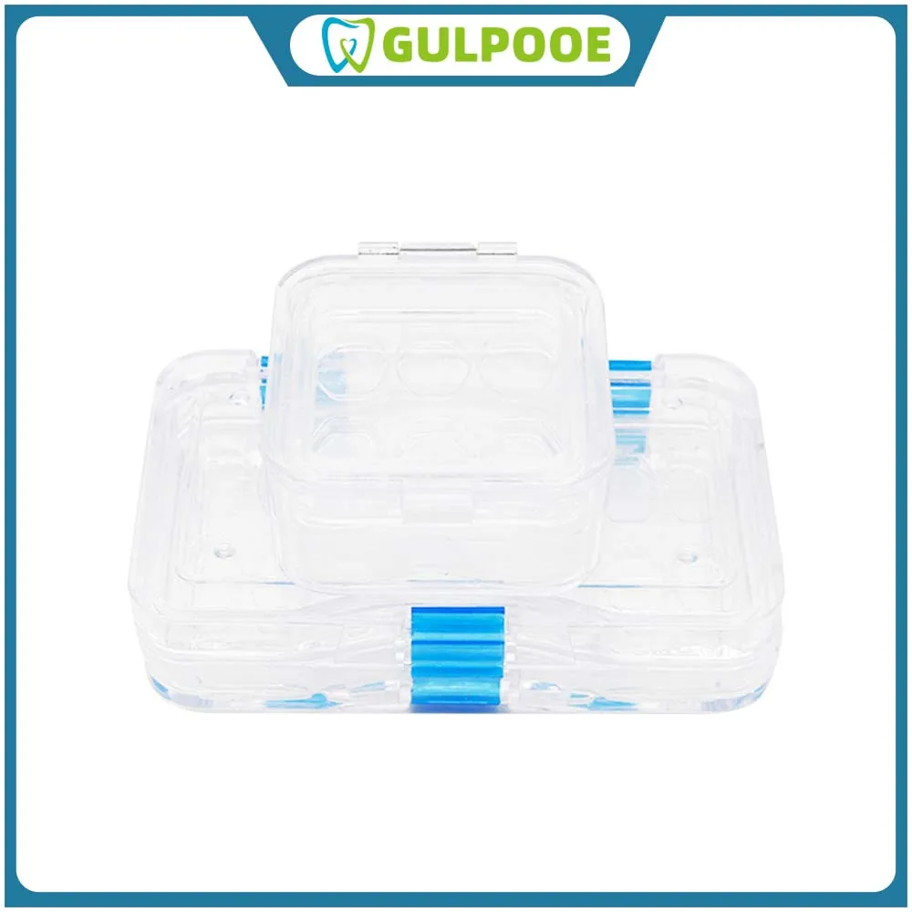 

GULPOOE 1Pcs 6/16 Grids Dentistry With Film Denture Veneers Tooth Box Plastic Transparent Dental Box Dentistry Lab Material