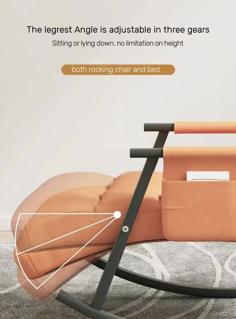 كرسي هزاز مزدوج كسول حديث للتخزين مع كرسي صالة تشيس لغرفة النوم وغرفة المعيشة أو أثاث منزلي للنوم #3