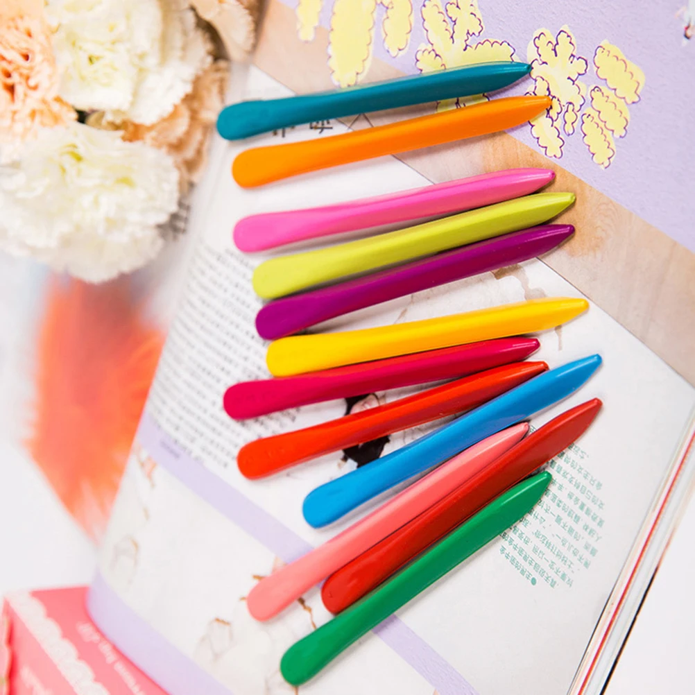 

12 Color Children's Crayons Set Collection for Kids Triangle Washable Sticks Easy to Use