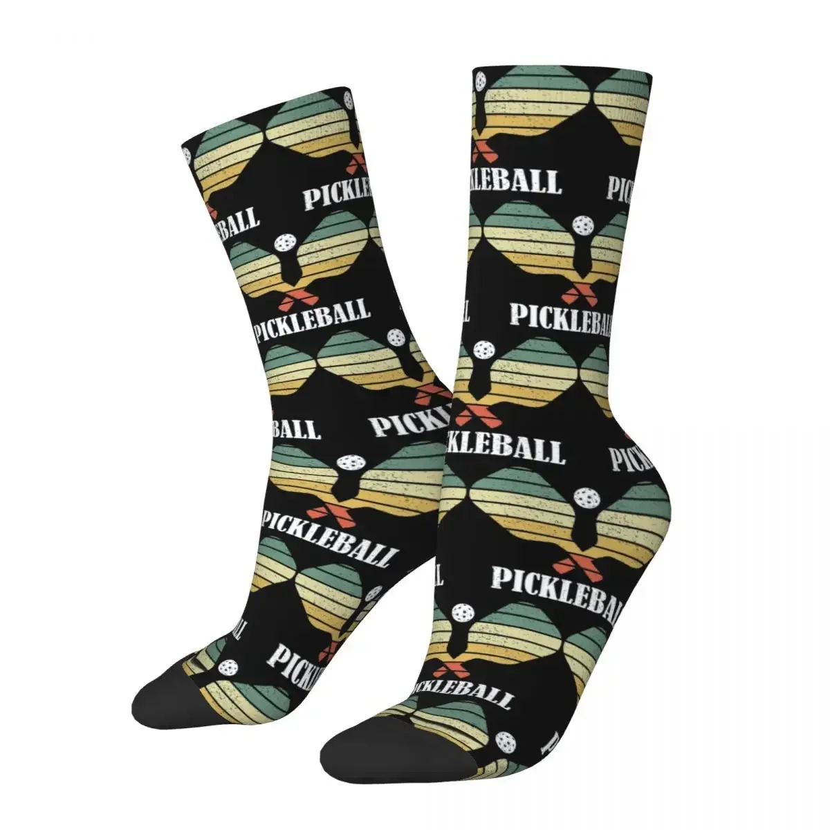 Pickleball Vintage Distressed Retro Player Socks Sweat Absorbing Stockings All Season Long Socks for Man Woman Birthday Present