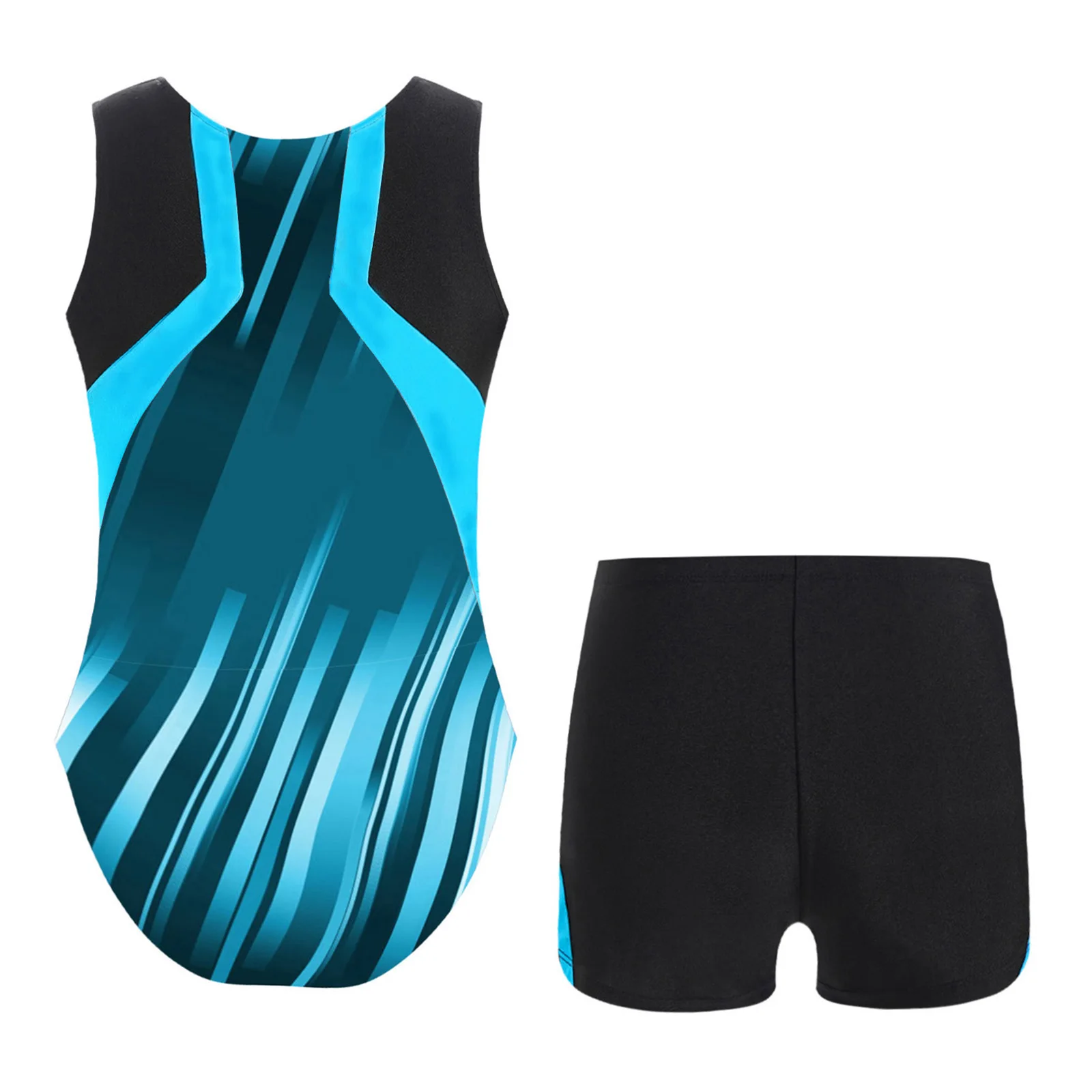 Kids Gym Leotard with Shorts Boys Sports Set Fitness Running Training Outfit Sleeveless Quick Dry Swimming Beach Pool Party Set - Image 4