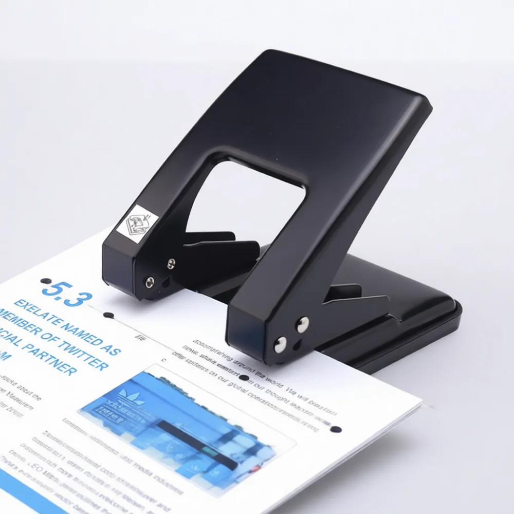 Universal Two Hole Paper Puncher Stationery Adjustable Binding Tool Office Desktop Manual Document Hole Puncher Device