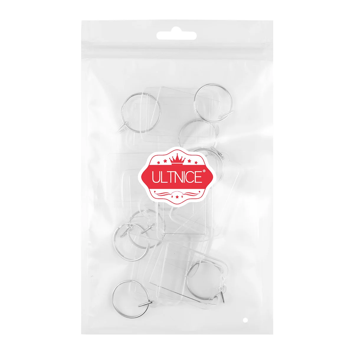 ULTNICE 10pcs Blank Insert Photo Frame Split Ring Keychain Functional Keyring Picture Frame photo frame keyring