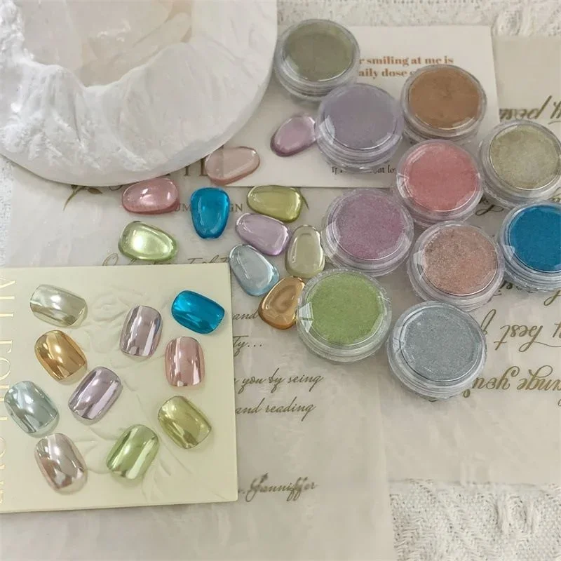 Manicure Super Flash Rich In Pigment Sparkling Mirror Effect Nails Shining Summer Nail Mirror Powder Metal Nail Art Tools