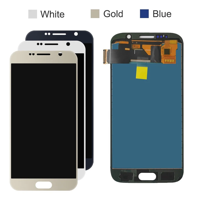 لسامسونج غالاكسي S6 شاشة LCD تعمل باللمس محول الأرقام الجمعية G920 G920F لا استبدال الظلال