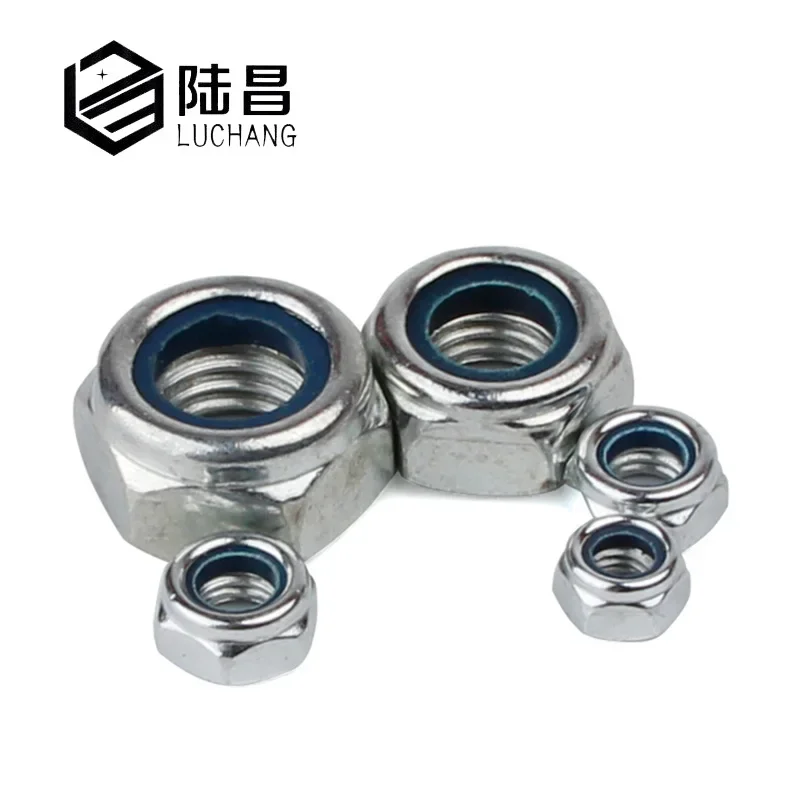 

8.8DIN Lock Nuts M10 M12 M14 M16 M18 M20 Galvanized Carbon Steel Nylon Insert Hex Lock Nuts Hexagon Nyloc Self Locking Nut