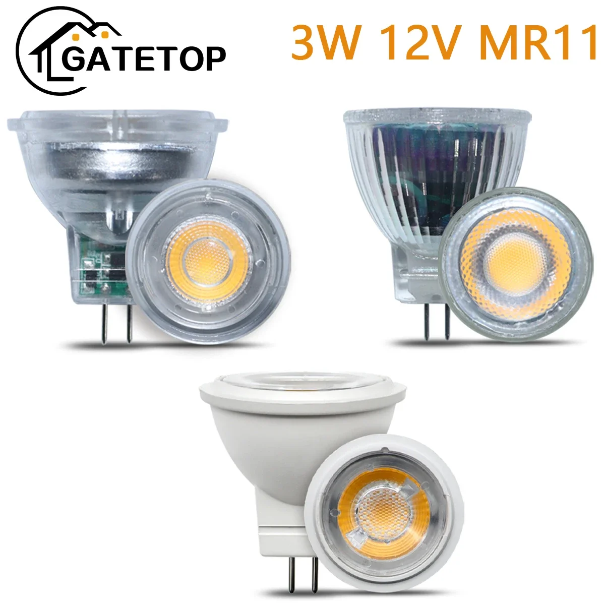 

20W 50W Mini COB Spotlight MR11 GU4 12V 3W 38 degree Warm White Light Suitable for room den Replacement Halogen Decoration