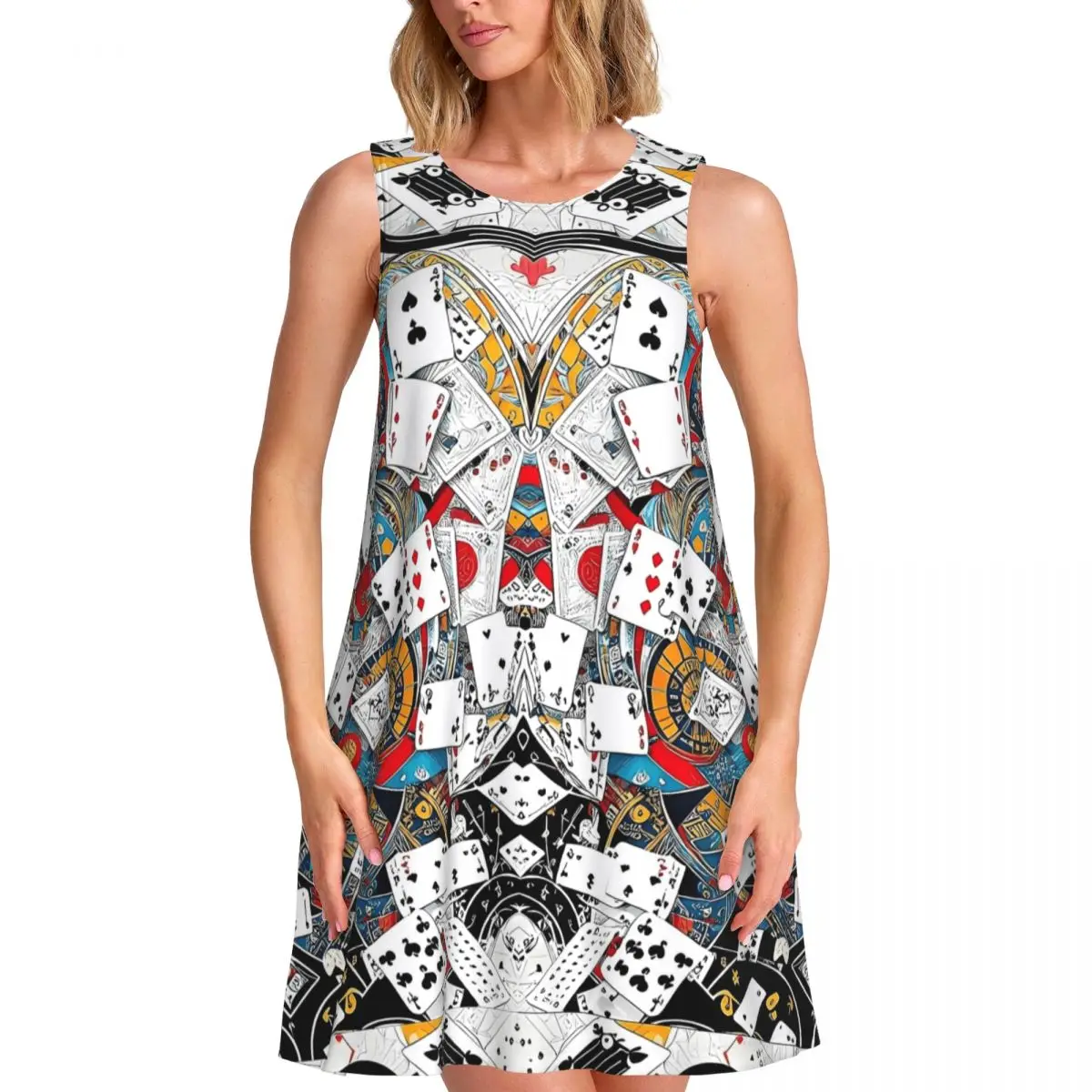 Playing Cards Casino The Gambler Tank Dress Sexy Dresses Women Summer Street Wear Print Oversize Casual Dress