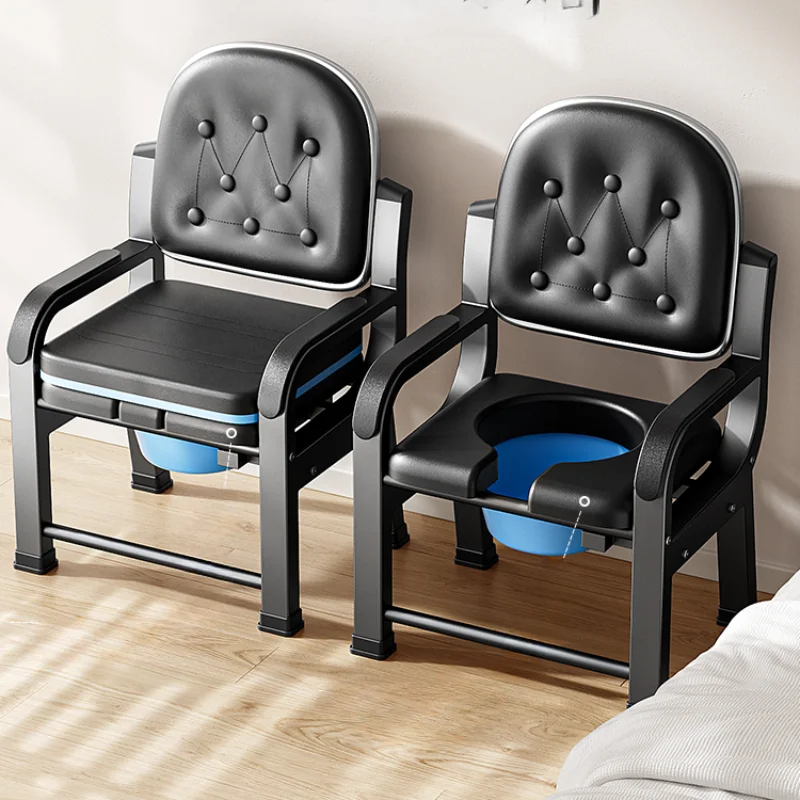 Portable Heavy Duty Bedside for Elderly Adults Chair for Toilet Seat Removable Pail Potty Chairs Grab Bars Disability Equipment