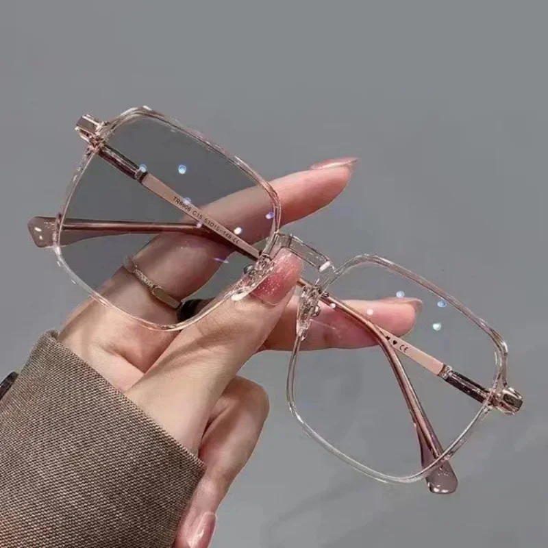 

Photochromic Anti Radiation Glasses Metal Eyeglass For Woman Men Large Frame Eye Protection Eyewear Chameleon Sunglasses