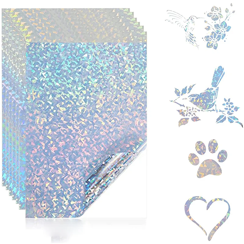 10 Sheets A4 Laser Holographic Paper Sticker Vinyl Inkjet Self-Adhesive Holographic Paper Printing Paper DIY Scrapbook Supplies