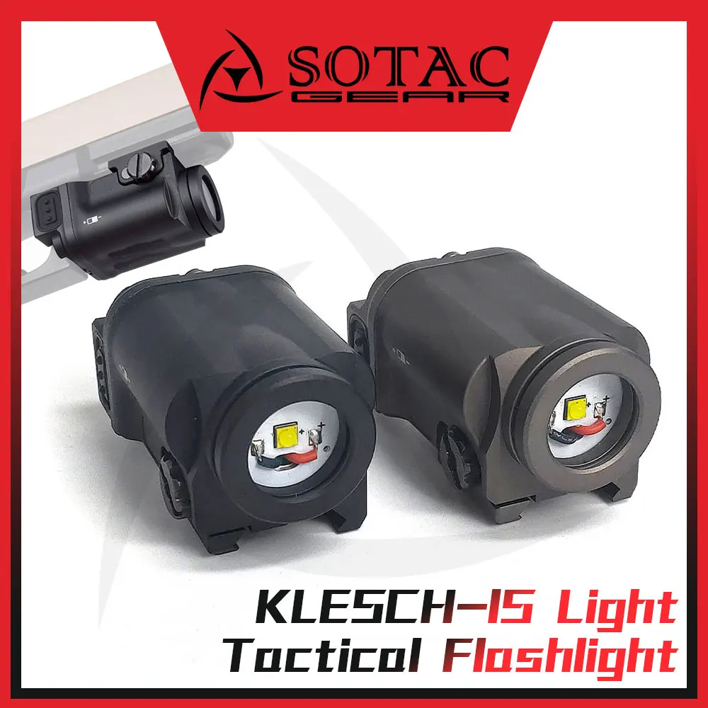 SOTAC Metal KLESCH-1S Tactical Flashlight Weaponlight Hunting Light Accessories Fit 20mm Rail