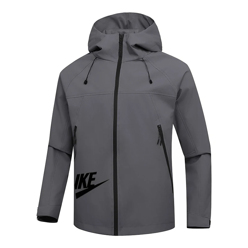 

2026 men's fashionable windproof zipper hooded jacket, casual outdoor baseball jacket, sportswear, suitable for running and dail