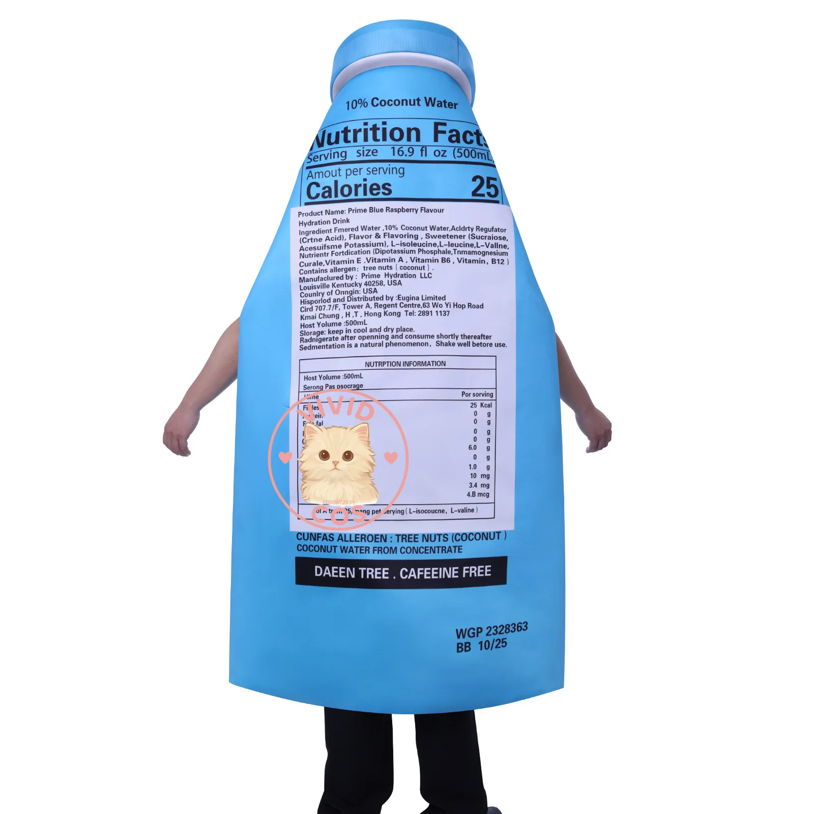 Divertido broma actuación fiesta de Halloween espectáculo mono botella de bebida disfraz Cosplay peculiar conjunto de ropa azul traje de juego de rol