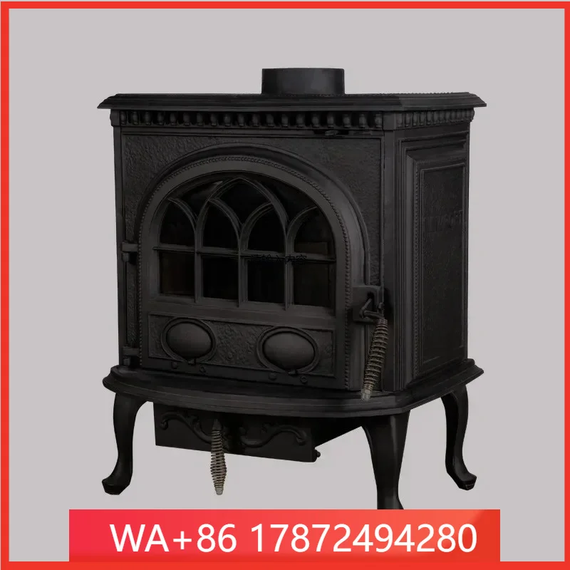 Cast iron real fire wood burning firepla illa self-built house heater firewood
