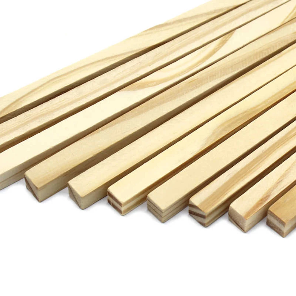 10-60Pcs Long 10/20/30-200mm Rectangular Wooden Strips 10x10mm Solid Pine Boards And Parts Production DIY Materials Handicrafts