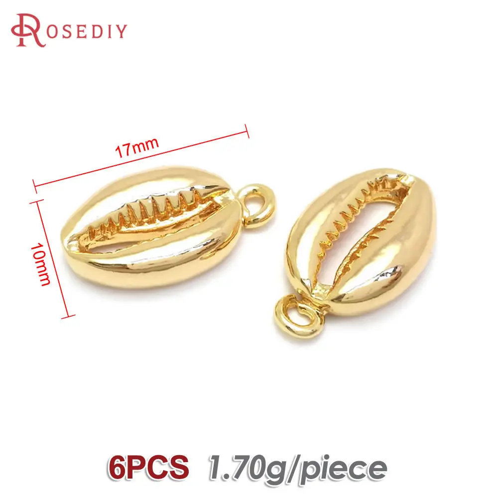 6PCS 18K Gold Color Conch Seashells Charms Pendants High Quality Necklace Earrings Jewelry Accessories Rosediy official-website