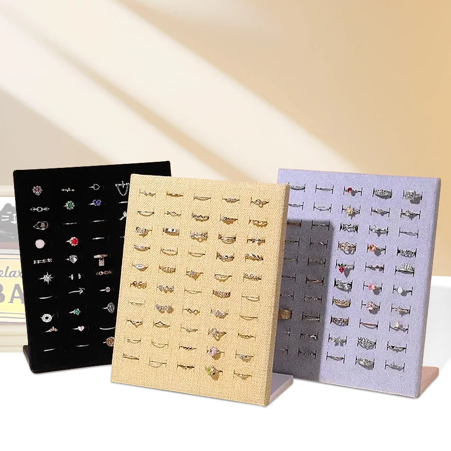 

1pc, 50-ring display stand, suitable for storing and displaying rings. The color is: black, gray. jewelry box organizer